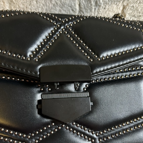 Studded Black Purse With Two Way Chain Strap - Picture 6 of 6
